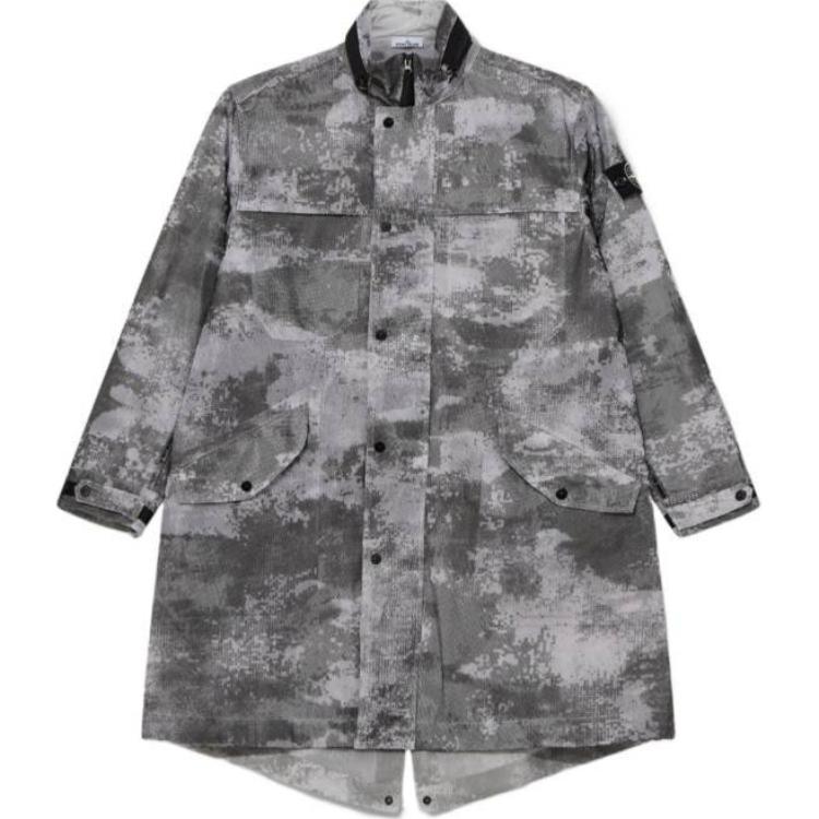 Stone Island Gray High Collar Long Sleeve Jacket for Men 801571199-V0064