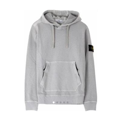 Stone Island Gray Hooded Logo Pullover Sweatshirt 721564960-V0164
