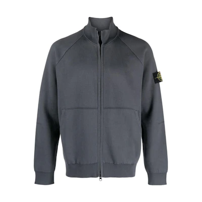 Stone Island Gray Stand Collar Zip-Up Sweatshirt 7915528A6-V0062