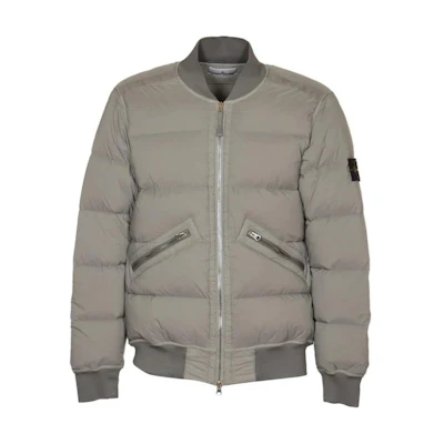 Stone Island Gray Zip-Up Baseball Collar Jacket for Men 811540228-V0066