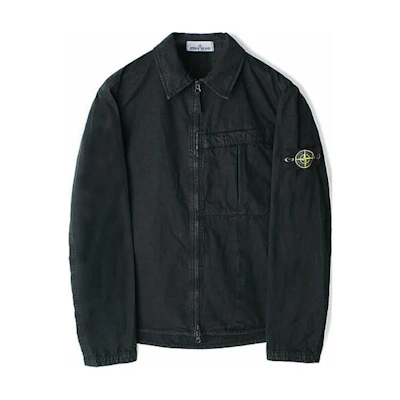 Stone Island Gray Zip-Up Jacket with Embroidered Logo 8115103WN-V0162