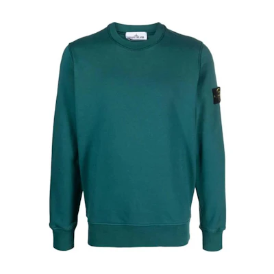 Stone Island Green Crewneck Badge Oversized Long Sleeve Sweatshirt 791563051-V0057