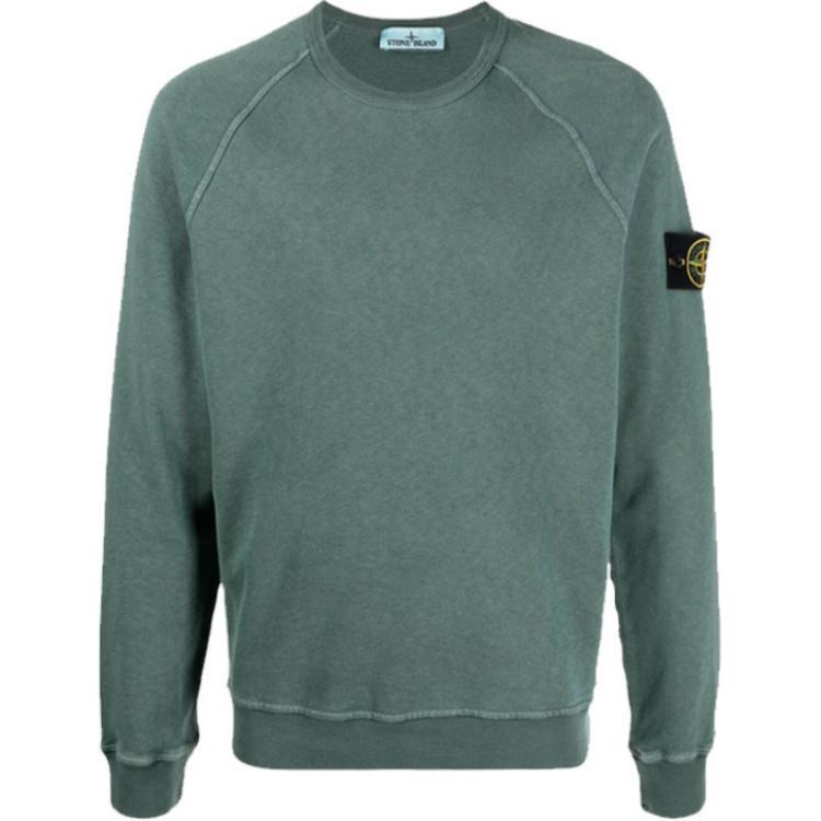 Stone Island Green Crewneck Long-Sleeve Sweatshirt 741566060-V0157