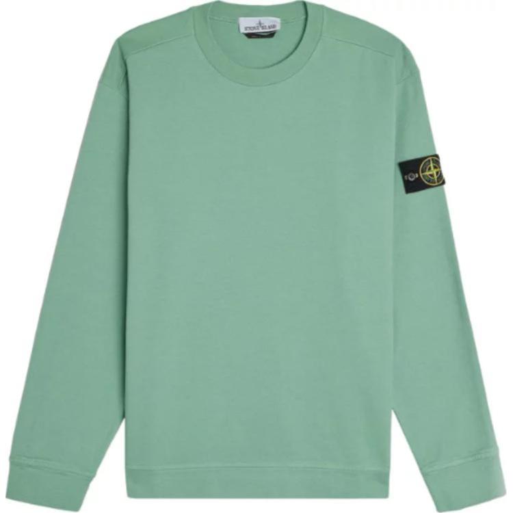 Stone Island Green Crewneck Pullover Sweatshirt Long Sleeve 801563750-V0052