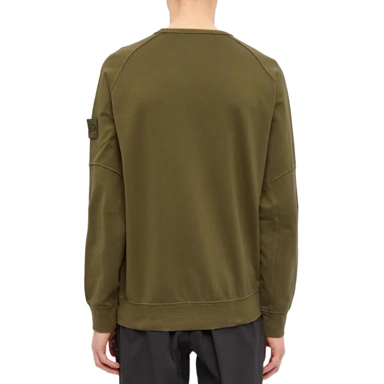 STONE ISLAND Green Crewneck Sweatshirt with Embroidered Logo for Men. 7215637F3-V0054 圖 3