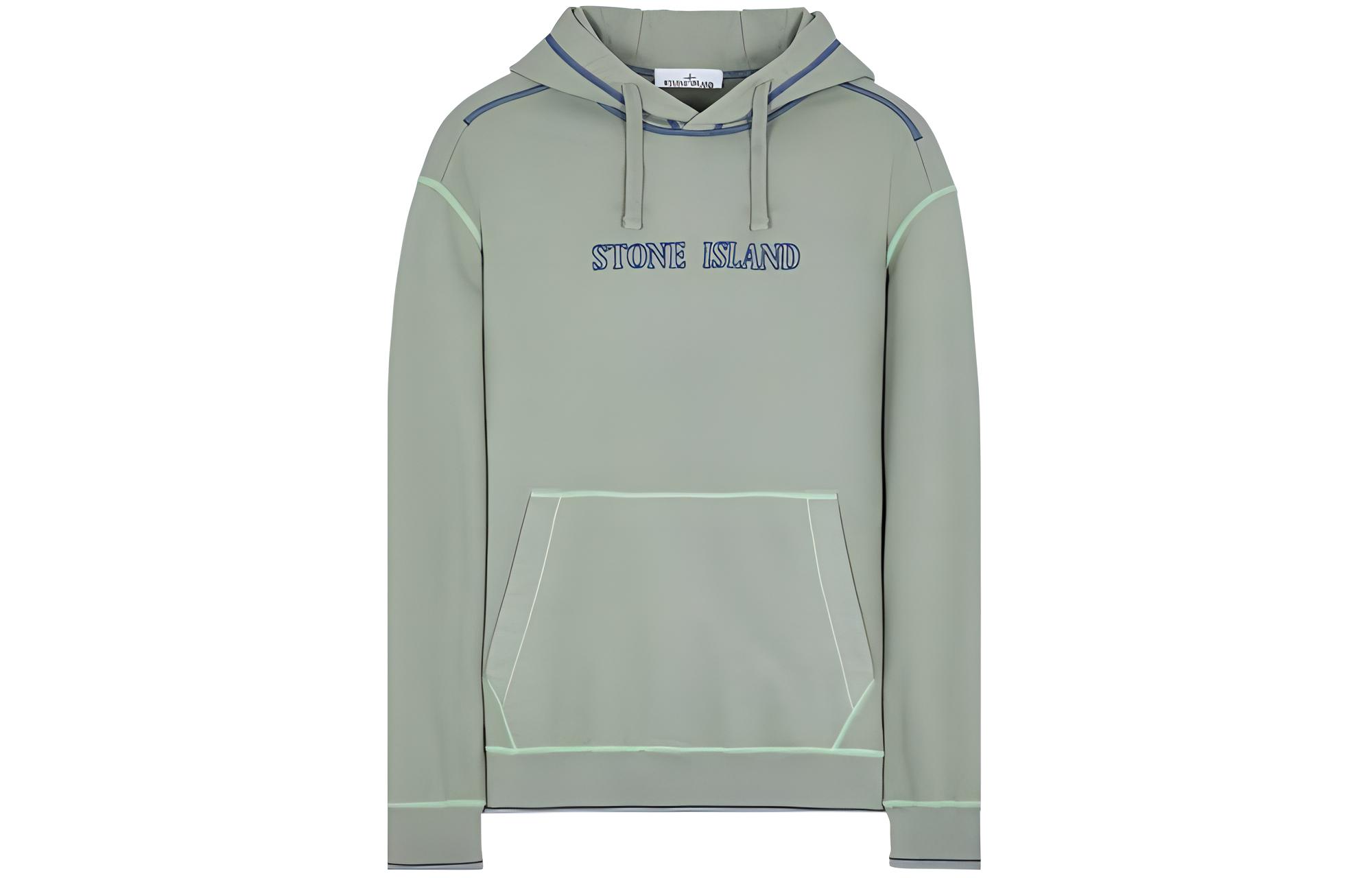 Stone Island Green Embroidered Logo Loose Fit Hoodie 791560678-V0055