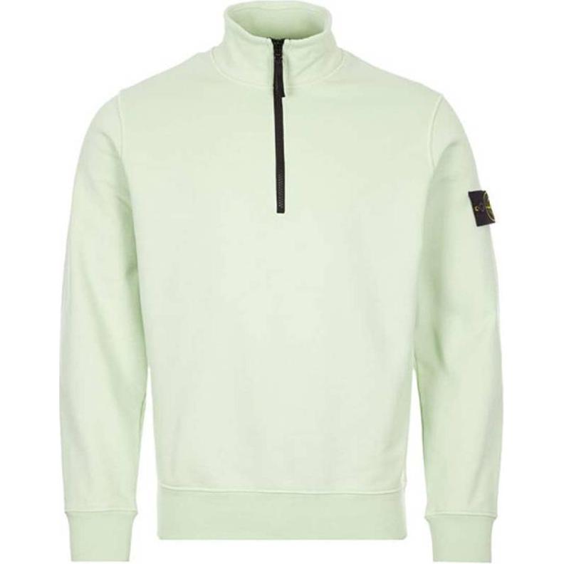 Stone Island Green Half-Zip Logo Long-Sleeve Sweatshirt 741561951-V0052