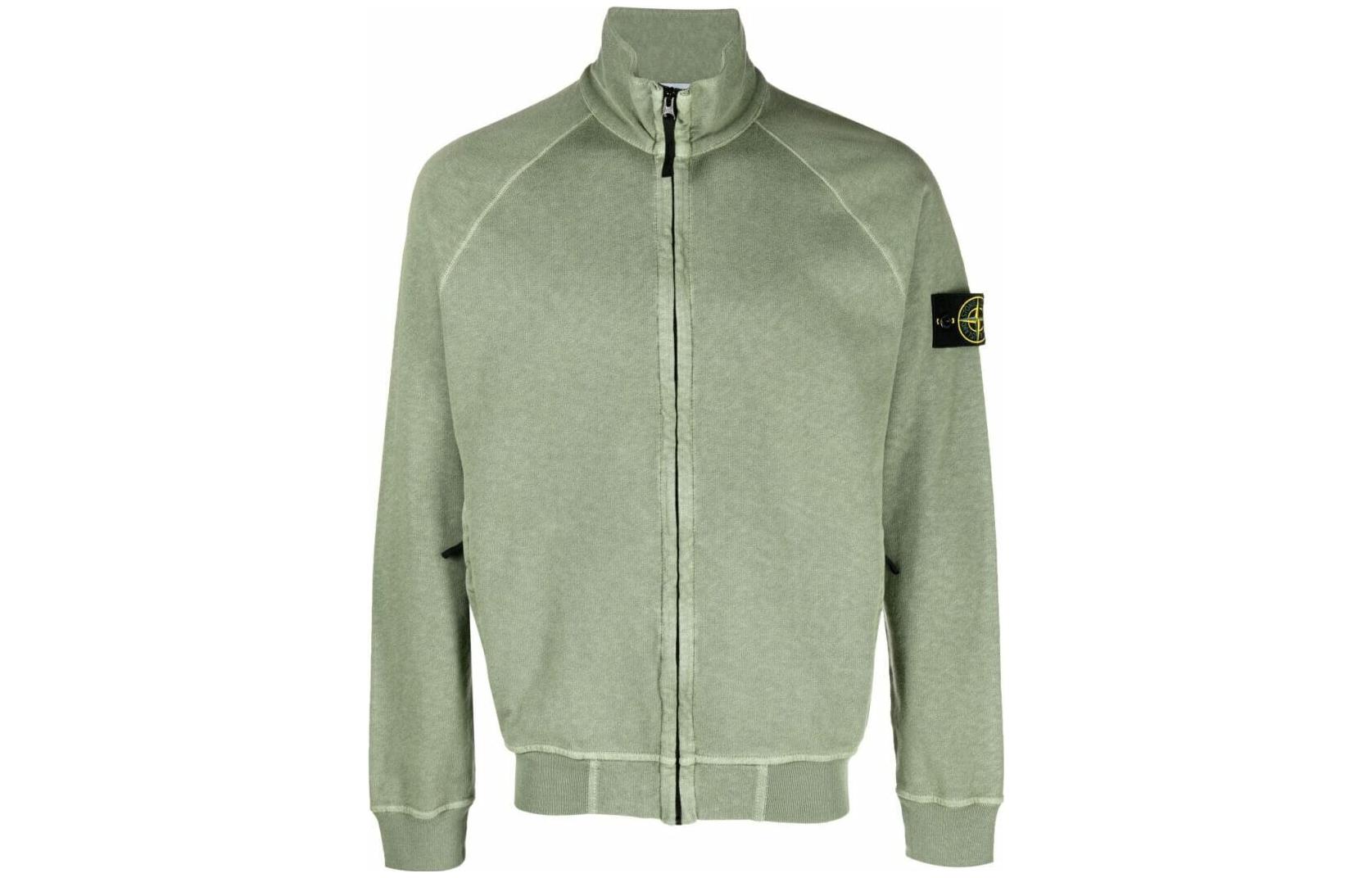 Stone Island Green High-Neck Casual Jacket with Dual Pockets - 781562460-V0155