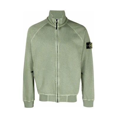 Stone Island Green High-Neck Casual Jacket with Dual Pockets - 781562460-V0155