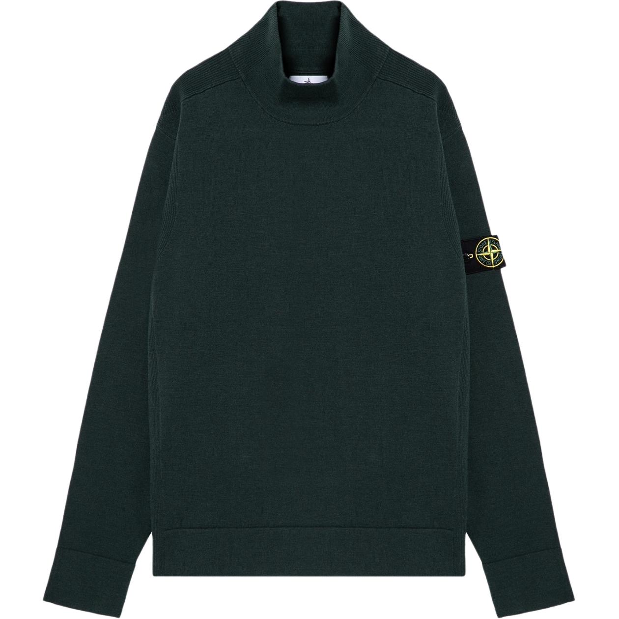 Stone Island Green High-Neck Pullover Sweatshirt 8115530A1-V0059