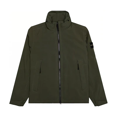 Stone Island Green High-Neck Zip-Up Jacket for Men 731541527-V0059
