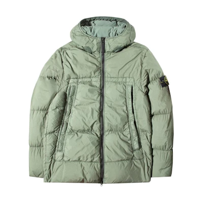 Stone Island Green Hooded Zip-Up Slim Fit Jacket 731540723-V0055