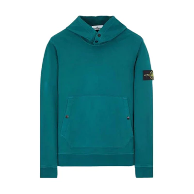 Stone Island Green Hoodie - Solid Color Long Sleeve with Hood 791561720-V0057