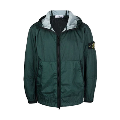 Stone Island Green Logo Patch Hooded Jacket 741540523-V0057