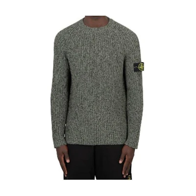 Stone Island Green Slim Fit Crewneck Pullover Sweatshirt Long Sleeve 8015531D1-V0059