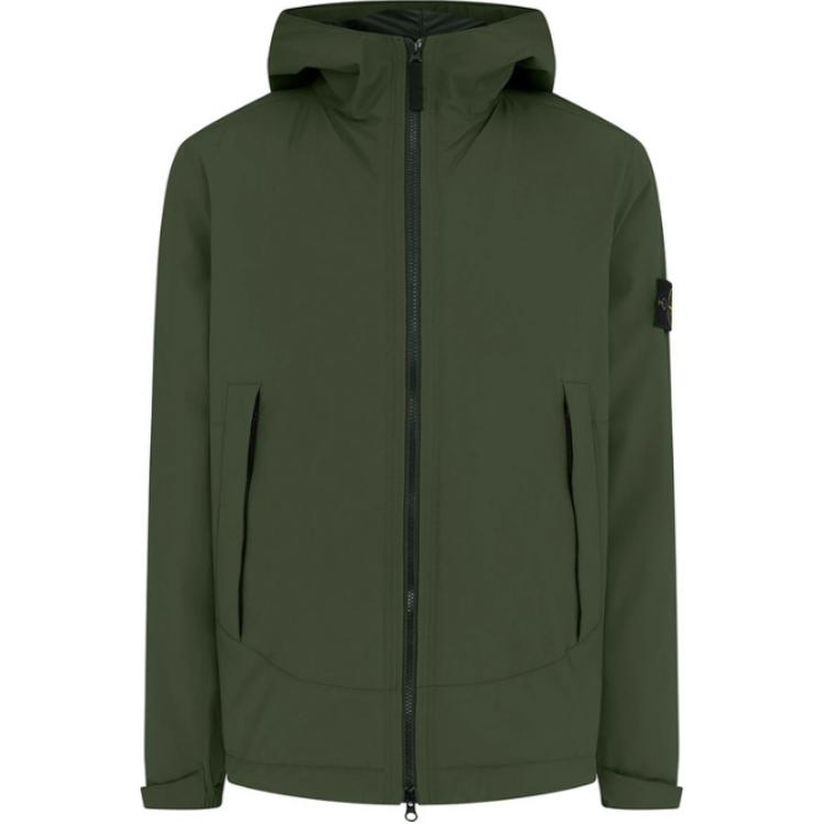 Stone Island Green Slim Fit Zip-Up Hoodie Jacket 731541627-V0059
