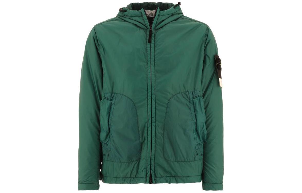Stone Island Green Solid Color Hoodie Zip Jacket 781542025-V0053