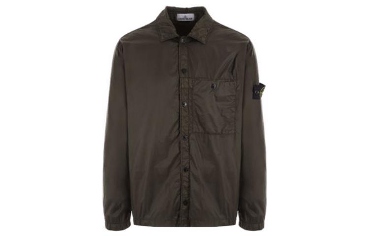 Order Stone Island绿色纯色长袖纽扣夹克 791510525V0058