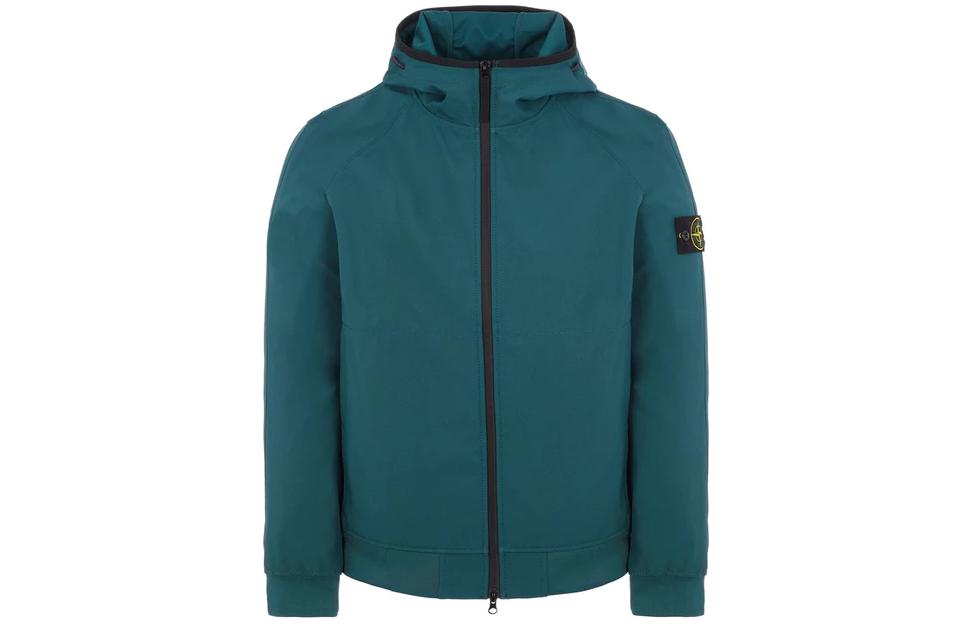 Stone Island Green Solid Color Zip-Up Hoodie Jacket 791640323-V0053