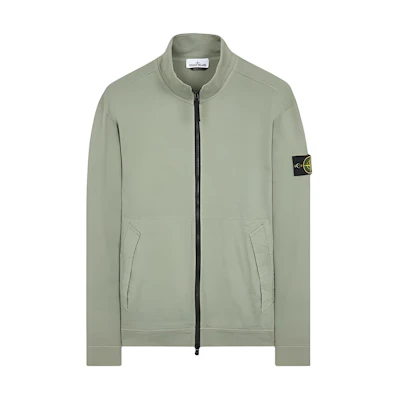 Stone Island Green Solid Color Zip-Up Jacket for Men 791562050-V0055