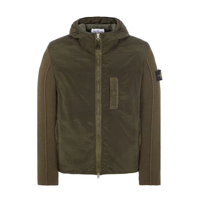 Stone Island Green Solid Zip-Up Hoodie Jacket 791544134-V0058