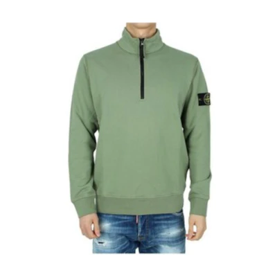 Stone Island Green Stand Collar Full-Zip Sweatshirt 101561951-V0055