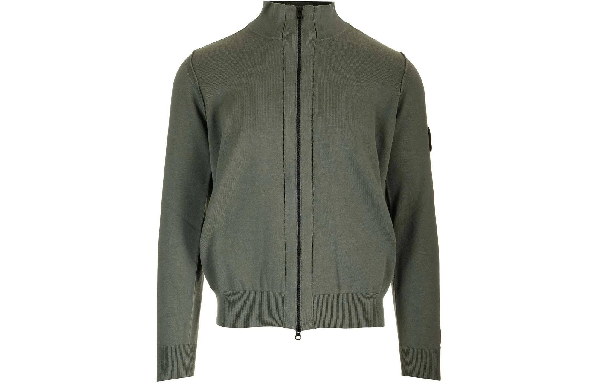 Stone Island Green Zip-Up Jacket with Stand Collar 8015542B2-V0059