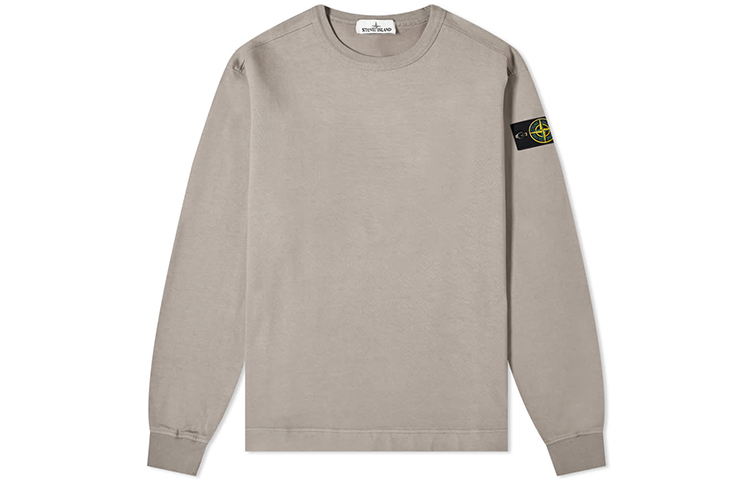 Stone Island Grey Brushed Cotton Crewneck Sweatshirt Unisex Fall Edition 731564450-V0068