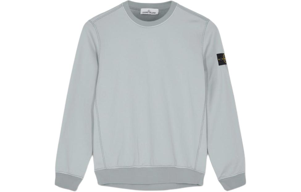 Stone Island Grey Crewneck Badge Logo Long Sleeve Sweatshirt for Men 751563547-V0061