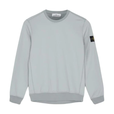 Stone Island Grey Crewneck Badge Logo Long Sleeve Sweatshirt for Men 751563547-V0061