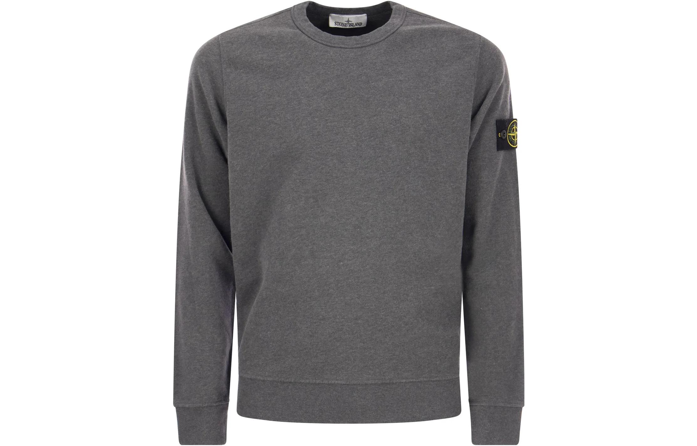 Stone Island Grey Crewneck Sweatshirt Long Sleeve Casual Fit 791562420-V0M67