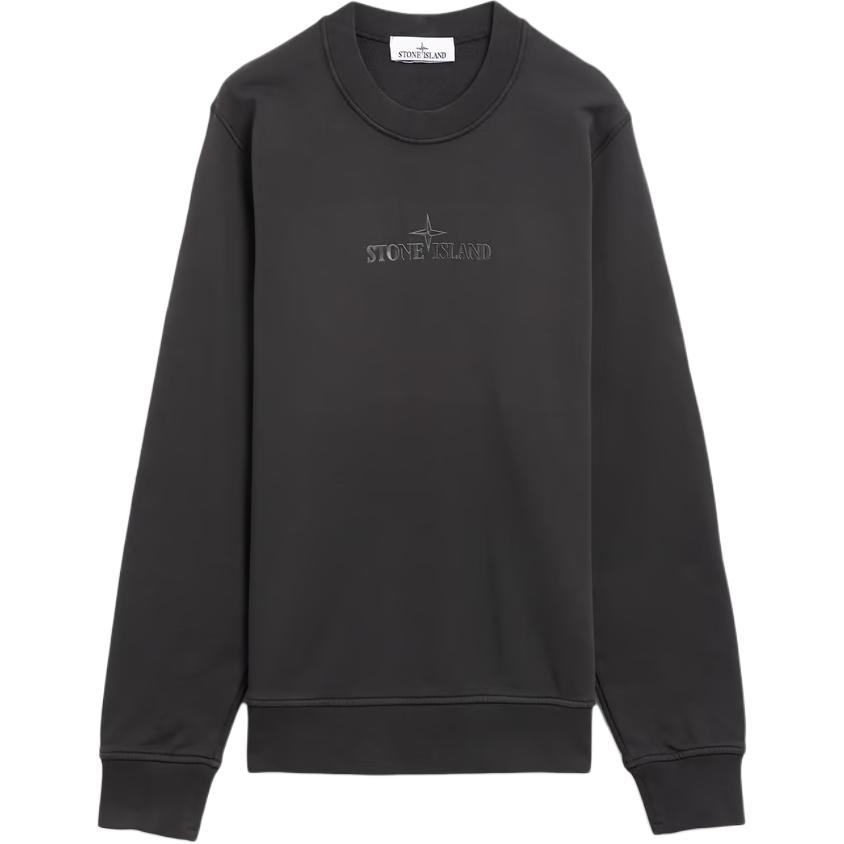 Stone Island Grey Crewneck Sweatshirt with Letter Print Design 811566182-V0062