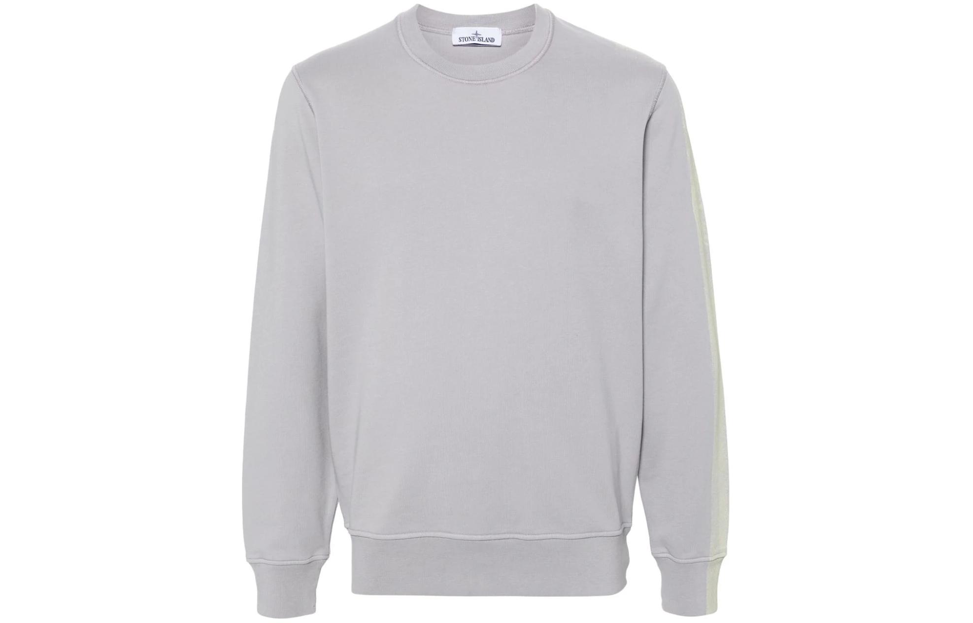 Stone Island Grey Crewneck Sweatshirt with Print Long Sleeves 801566563-V0064