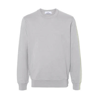 Stone Island Grey Crewneck Sweatshirt with Print Long Sleeves 801566563-V0064