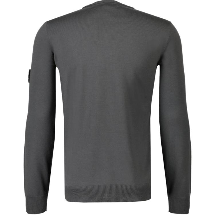 STONE ISLAND Grey Logo Embroidered Crewneck Pullover Sweater for Men. 8115510C4-V0062 圖 3