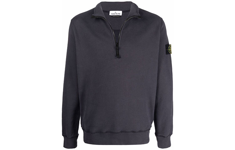Stone Island Grey Patch Logo Knit Crewneck Sweatshirt - Long Sleeve 751561920-V0026