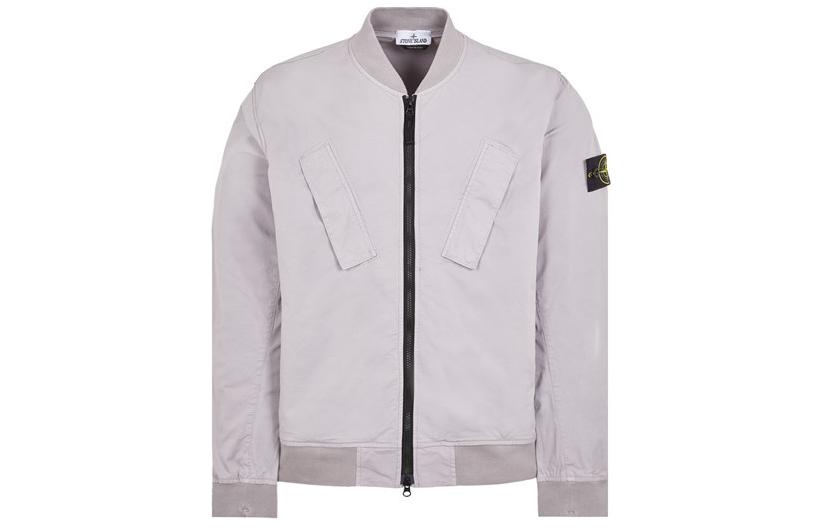 Stone Island Grey Slim-Fit Long-Sleeve Jacket with Side Badge 801542510-V0064