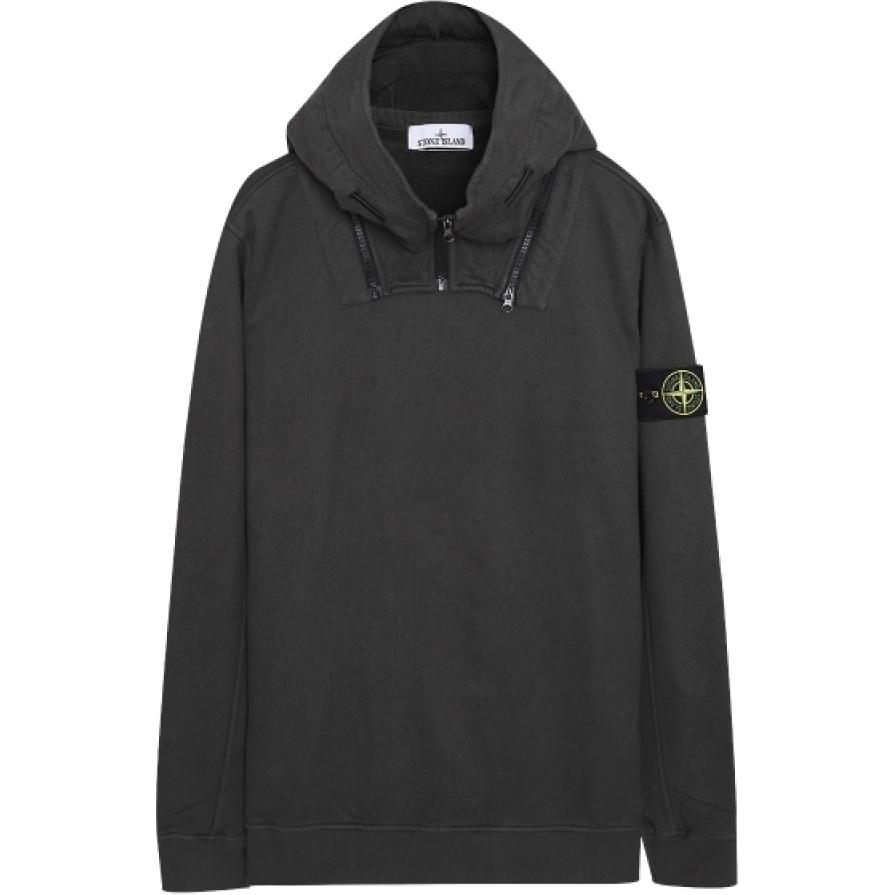 Stone Island Grey Solid Color Pullover Hoodie Long Sleeve Sweatshirt 771564920-V0065