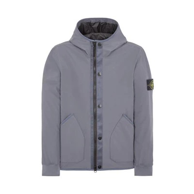 Stone Island Grey Solid Color Zip-Up Hoodie Jacket 791541027-V0062