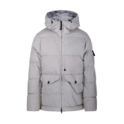 Stone Island Grey Solid Color Zip-Up Hoodie Jacket POIZON2406201364