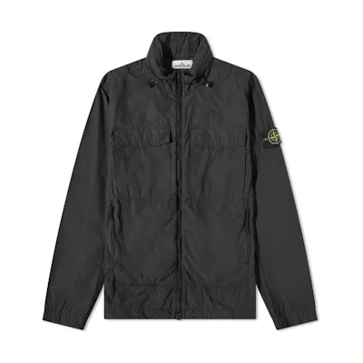 Stone Island Grey Solid Logo Patch Zipper Pocket Jacket 761540532-V0065