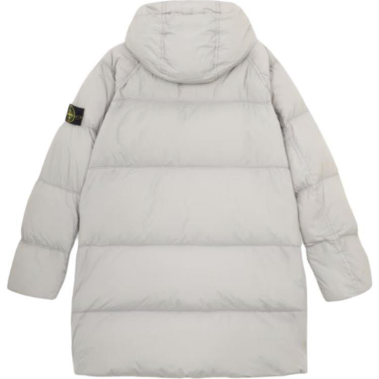 STONE ISLAND Grey Unisex Hooded Long Down Jacket with Logo Patch. 811570123-V0060 圖 3