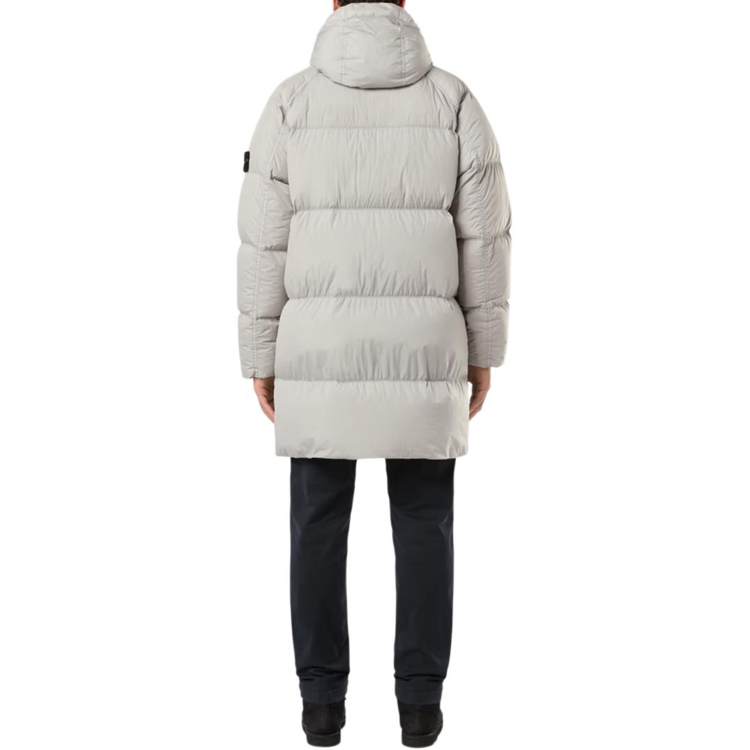 STONE ISLAND Grey Unisex Hooded Long Down Jacket with Logo Patch. 811570123-V0060 圖 5