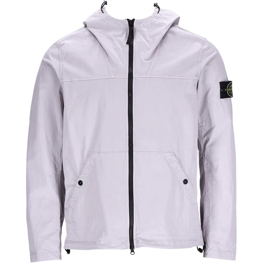 Stone Island Grey Zip-Up Hoodie Jacket with Logo Patch 811510110-V0060