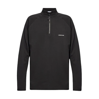Stone Island Half-Zip Logo Sweatshirt Black 801521279-V0029
