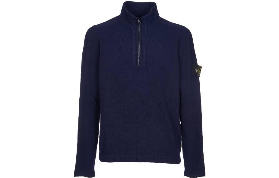 Stone Island Half-Zip Logo Sweatshirt Navy Blue 7915529A3-V0020