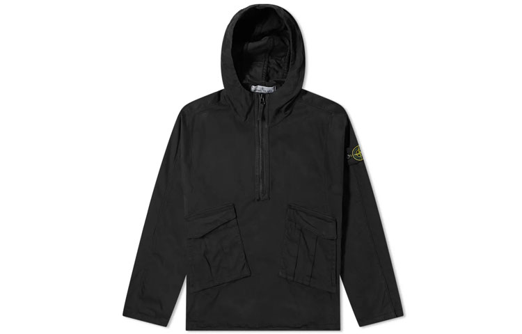 Stone Island Half-Zip Pocket Hoodie Jacket Men’s Black 731510510-V0029