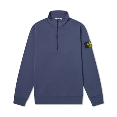 Stone Island Half-Zip Pullover Long Sleeve Sweatshirt Blue ( Fall Collection) 741561951-V0024