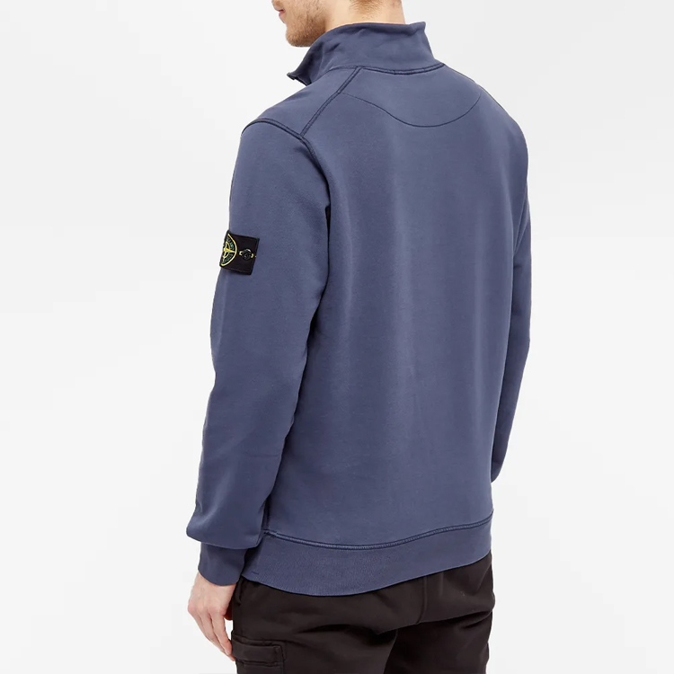 Stone Island Half-Zip Pullover Long Sleeve Sweatshirt Blue ( Fall Collection) 741561951-V0024 圖 4