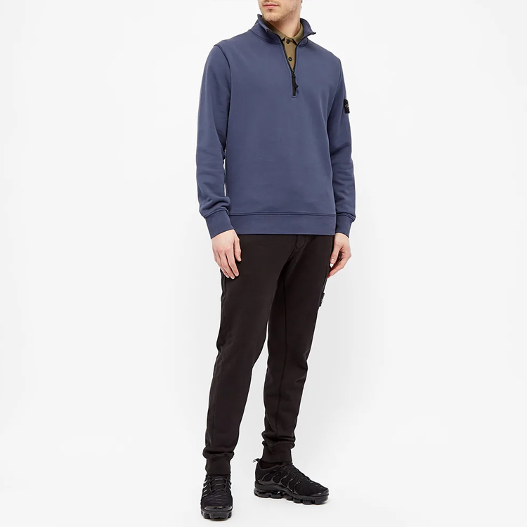 Stone Island Half-Zip Pullover Long Sleeve Sweatshirt Blue ( Fall Collection) 741561951-V0024 圖 5
